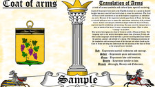 Lavayan-Lavounekyne COAT OF ARMS HERALDRY BLAZONRY PRINT