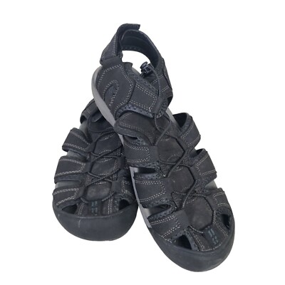 Khombu Black/Charcoal Gray Closed Toed Active Hiking Sandals