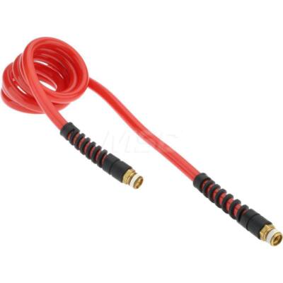 PRO SOURCE 3/8'' ID, 3/8 Thread, 5' Long, Red or Blue Polyurethane Coiled & Se...