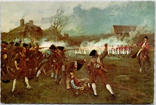 The Dawn Of Liberty Henry Sandham Painting Lexington Massachusetts VTG Postcard