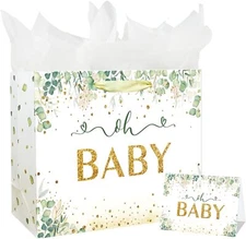 13" Large Baby Boy Girl Gift Bag for Shower or 1 Count (Pack of 1) 