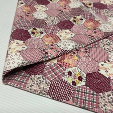 £5.99 Hexagon patchwork Cotton Poplin dress Fabric Sold by the meter M1892