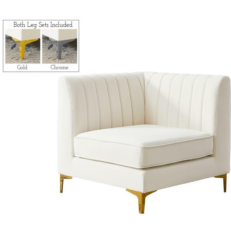 Meridian Furniture Tuft Velvet Modular Corner Chair Meridian Furniture Tuft Velvet Modular Corner Chair