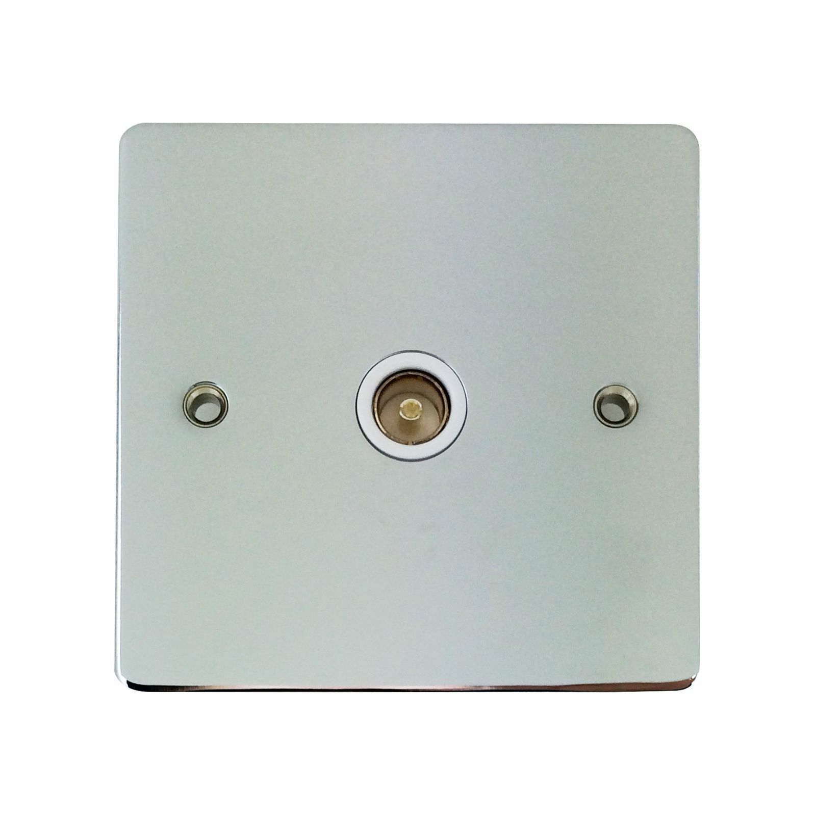 Schneider Electric Single TV Or FM Outlet Polished Chrome Finish