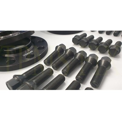 12 mm x 2 schwarze Bimecc Spurverbreiterungen + Schrauben BMW F-Serie 2012-2019