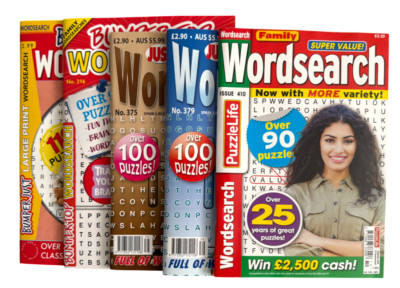 5 x Wortsuche Rätselbücher Wortsuche Zeitschriften Rätsel UK Verkäufer