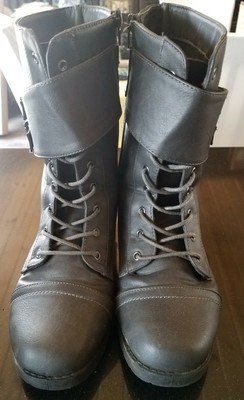 grey combat boots womens