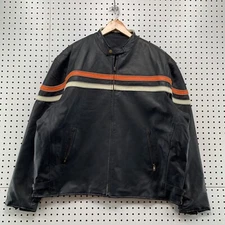 Bikers Dream Apparel Leather Reversible Jacket mens 3XL Black Harley 28.5x28