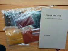 VARNISH COLOURING KIT, 5 PIGMENTS PLUS BOOK, FOR LUTHIER VIOLIN, CELLO, VARNISH