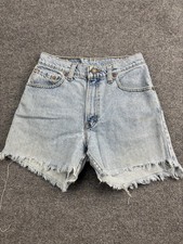 Vintage Levi's Denim Shorts Womens 5 Light Wash High Rise Cutoff 90s 37550-0291