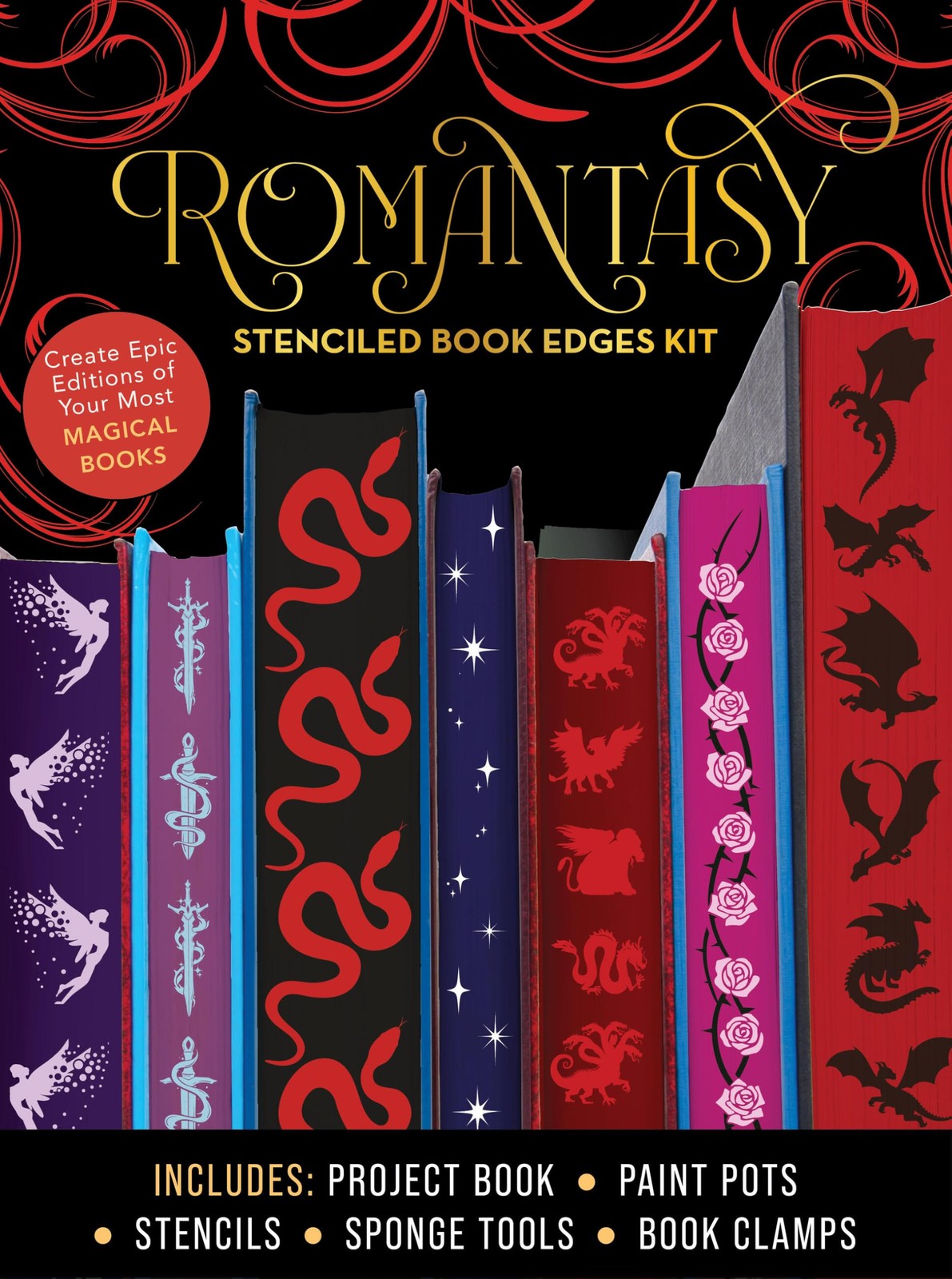 Romantasy Stenciled Book Edges Kit by Editors of Chartwell Books (Kit) - Image 3