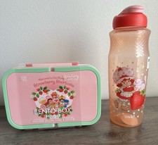 Strawberry Shortcake bento lunch box and plastic Water Bottle 30oz Unopened new