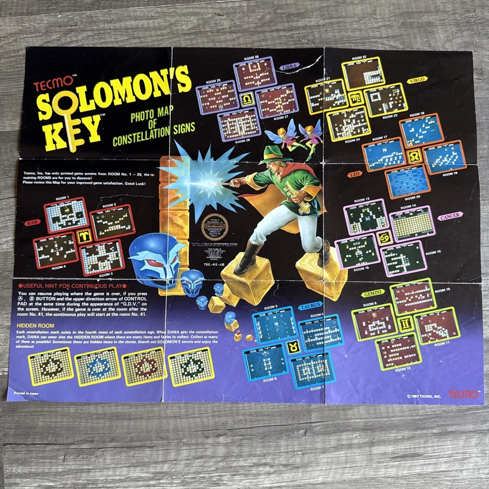 Solomon's Key NES Nintendo POSTER And Manual Original See Photos No Game - Image 3 of 4