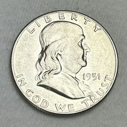 1951 P FRANKLIN HALF DOLLAR BU (90% SILVER)