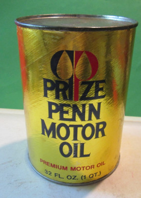 VTG Original Prize Penn Motor Quart Oil Can Pittsburgh Composite Auto EMPTY