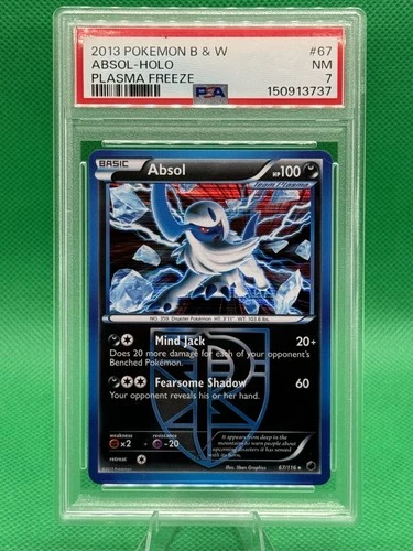 2013 POKEMON BLACK & WHITE PLASMA FREEZE #67 ABSOL-HOLO PSA 7