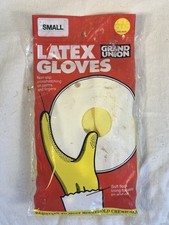 Vintage Latex Gloves Grand Union Yellow Household Cleaning Prop Retro NOS 90 s