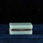 Antique Opaline Glass Box Aqua Blue Italian Murano Casket Bronze Mounts F FERRO