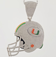 Miami Hurricanes Helmet Necklace Bling 6 & 8 ...