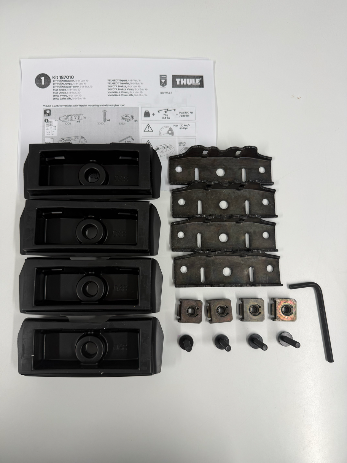 Thule Fitting Kit 7010 used no box fits CITROËN Jumpy, 4-dr Van, 16- + other