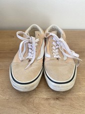 Vans Old Skool Peach White Suede Canvas Lace-Up Sneakers Size 7 Women's