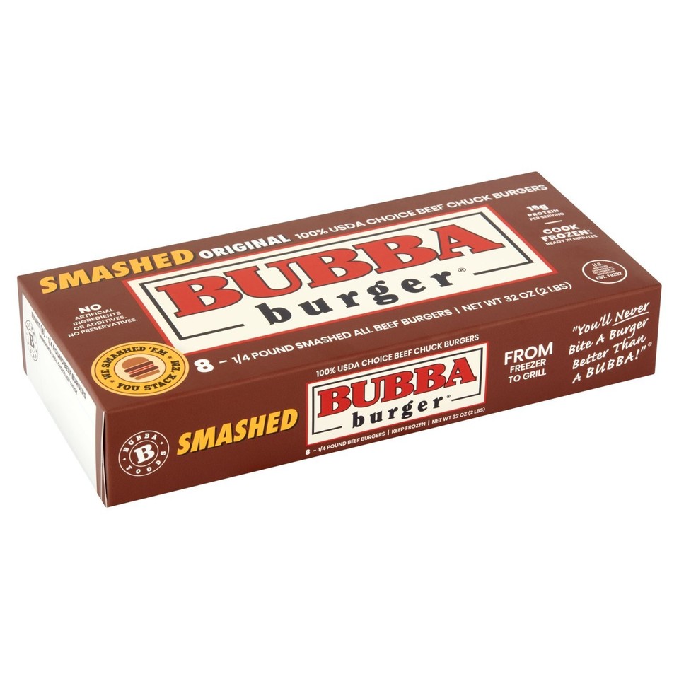 Bubba Burger Original Smashed All Beef Burgers, 1/4 pound, 8 count | eBay