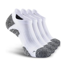 Men's No Show Compression Athletic Socks, Cushioned for Running Hiking Large