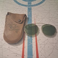 Bausch  Lomb Vintage 1960s Ray-Ban Clip-Ons Size 46 Sunglasses With Case