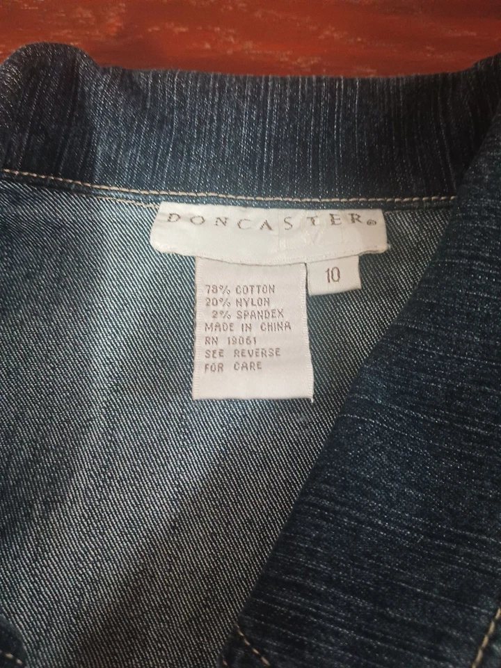 Chaqueta de mezclilla Doncaster a presión talla 10 Foto 4 de 4