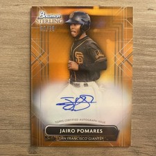 2022 Bowman Sterling Prospect Orange Refractor 66/75 Jairo Pomares #PA-JP Auto