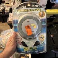 NEW Coby CX-CD329 - Personal CD Player Slim Anti-Skip Protection Headphones New