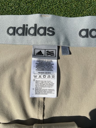 Adidas Men’s Pleated Performance Golf Pants Khaki 52 Waist 37 Length UNHEMMED - Picture 12 of 13