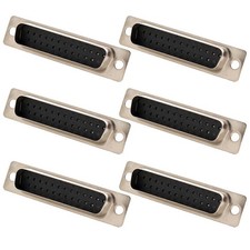 6 Pcs DB25 DB 25 D-SUB 25-Pin Male Assembly Crimp Pin Plug Connector Cup Socket