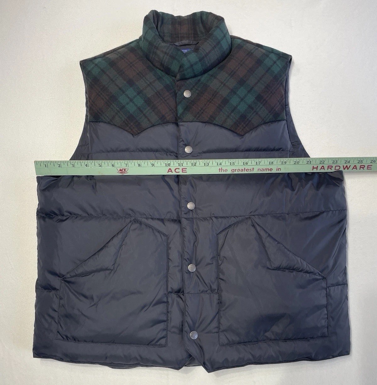 PENDLETON Duck Down Snap Puffer Vest Plaid Wool M… - image 7
