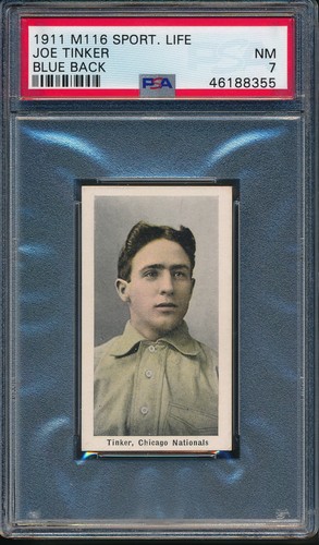 Joe Tinker [Blue Back] 1911 M116 Sporting Life card