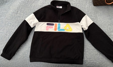 Women's Fila Black Fleece Sweatshirt Small with Fila in Pastel Colors