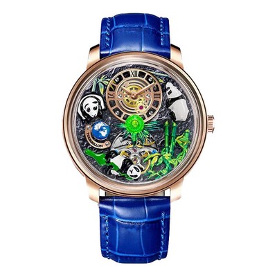 PINDU National Treasure Symbol Men Mechanical Watch Rotating Crystal Ball M2791B