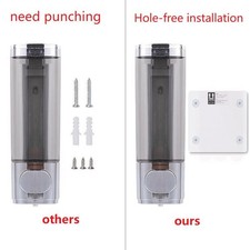 Punch-free Wall Mount Soap Dispenser Manual Shampoo Shower Dispenser Container 