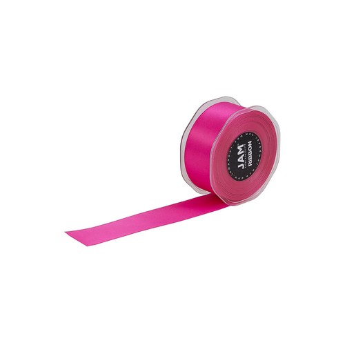 JAM Paper Double Faced Satin Ribbon 1 1/2 Inch Wide x 25 Yards Shocking Pink - Picture 2 of 5