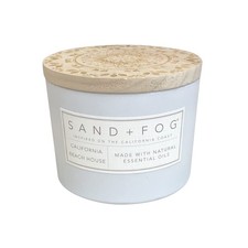 Sand + Fog Scented Candle - California Beach House &ndash; 12 oz, beige,off-white