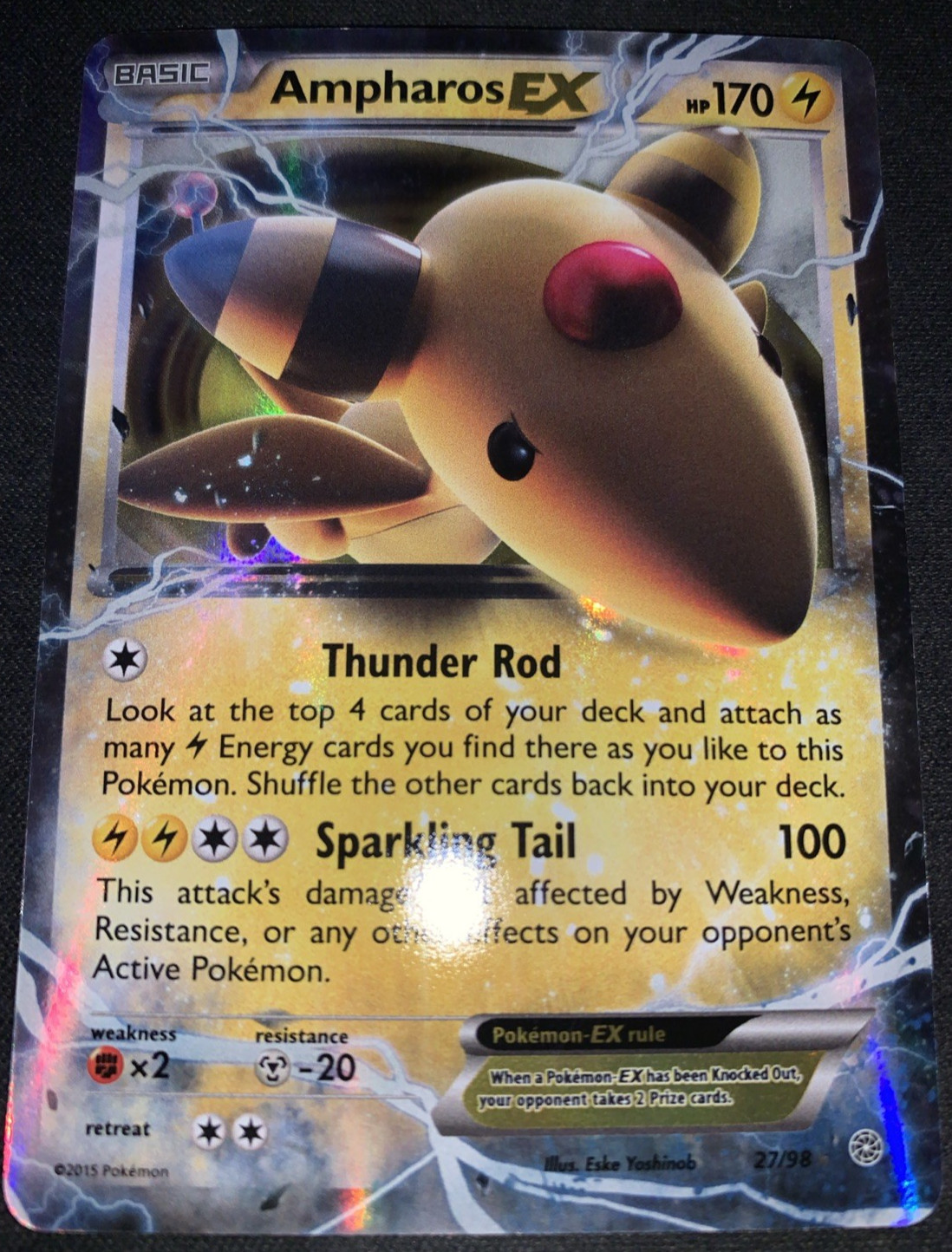 Ampharos EX Ultra Rare XY - Ancient Origins 27/98 LP Holofoil