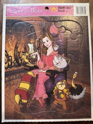 Disney Vintage Golden Frame Tray Puzzle Beauty and the Beast 4175B