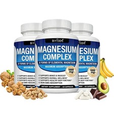 1-3PCS Magnesium complex supplement: 1000mg of 8-element magnesium, 270 capsules