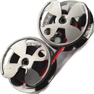 Royal Emperor Empress Typewriter Twin Metal Spools + New Black and Red Ribbon