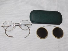 Vintage Wire Framed Spectacles Oval Bifocals Eye Glasses with Case  SUNGLASSES