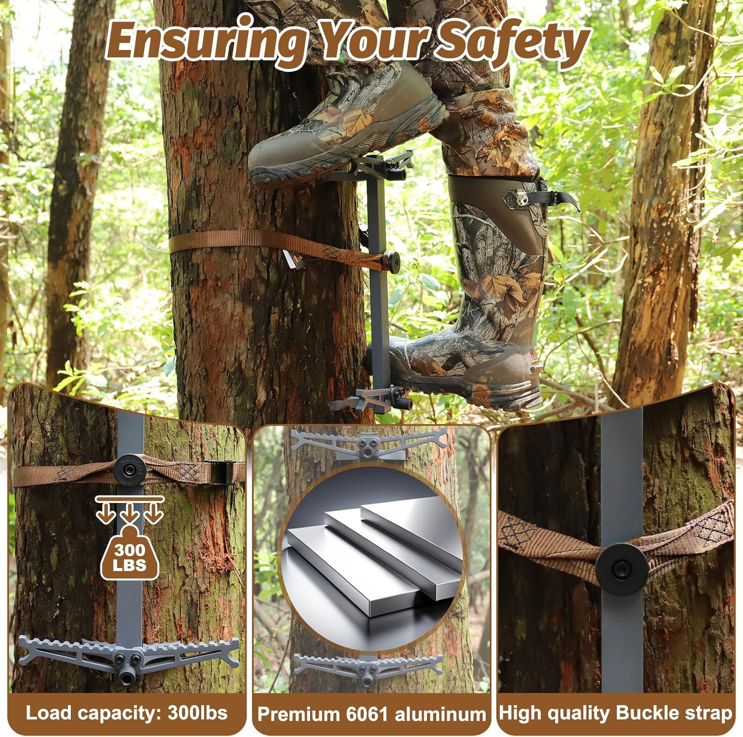 Climbing Sticks 4 Pack, Non-Slip Foldable Steps Tree Climbing Sticks for Hunting