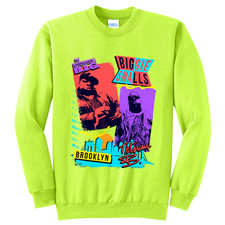 Retro Kings RAP ICONA Anni 80 GIALLO FLUO Maglione Equipaggio SMALL-4XLARGE