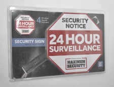 CRBN Security Sign w Stake & 4 Window Decal Alarm Sign UV Fade Proof Coated