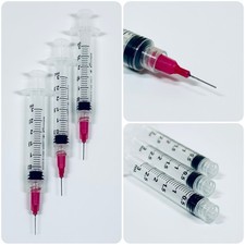 3 szt. strzykawki 3ml z fuksją 25G 13mm tępa końcówka igły klej, atrament, dozowanie