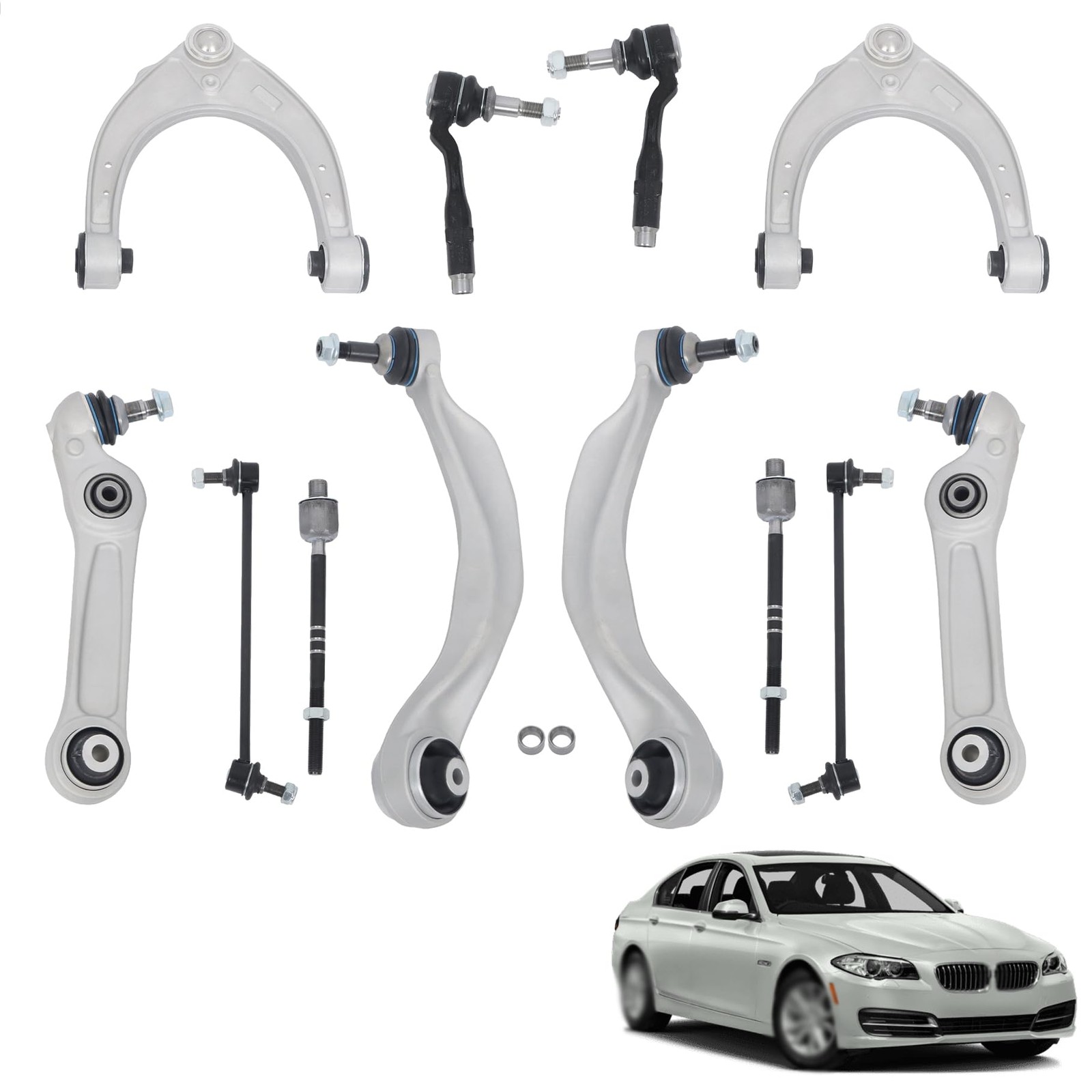 12Pcs Front Control Arm Ball Joint Assembly Sway Bar Link for 550i 2011-2016 RWD